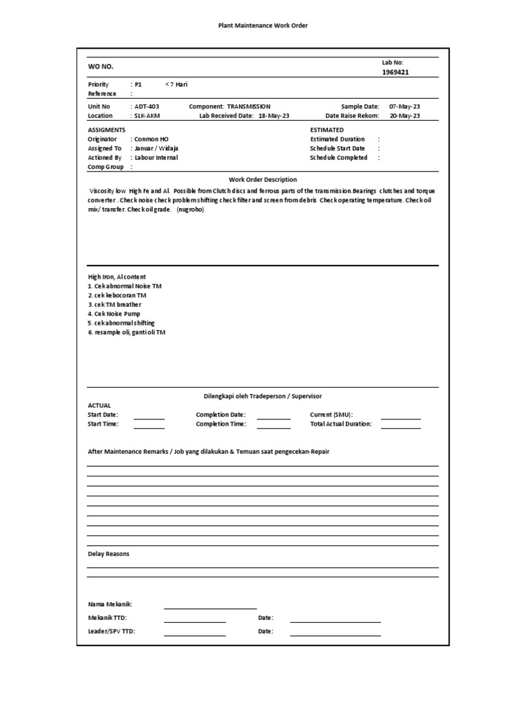 ADT-403 Transmission Maintenance Report | PDF | Technology & Engineering