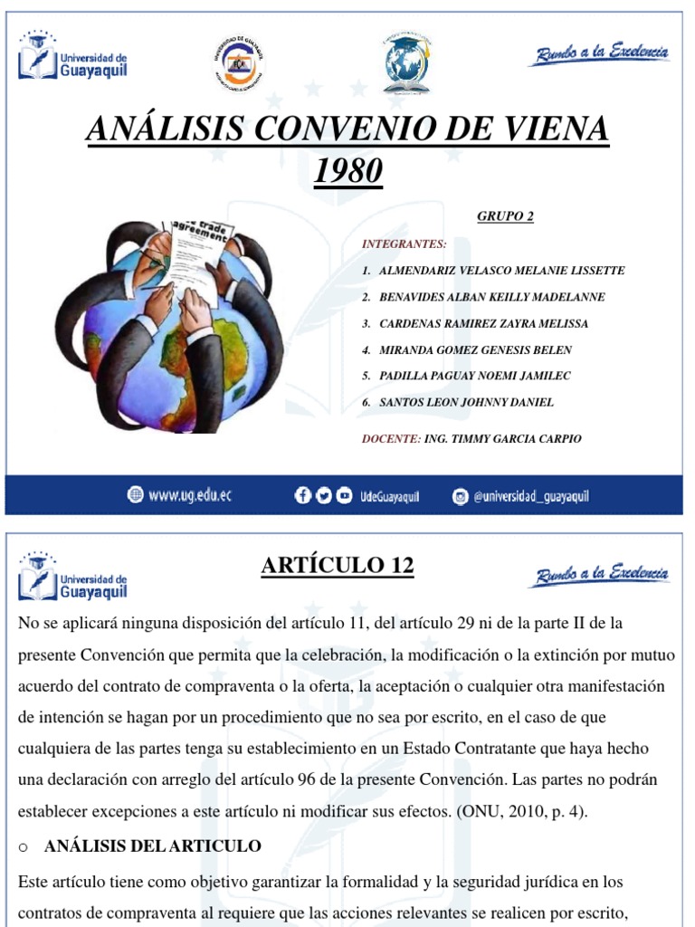 Análisis de Convenio de Viena PDF Oferta (economía) Naciones Unidas