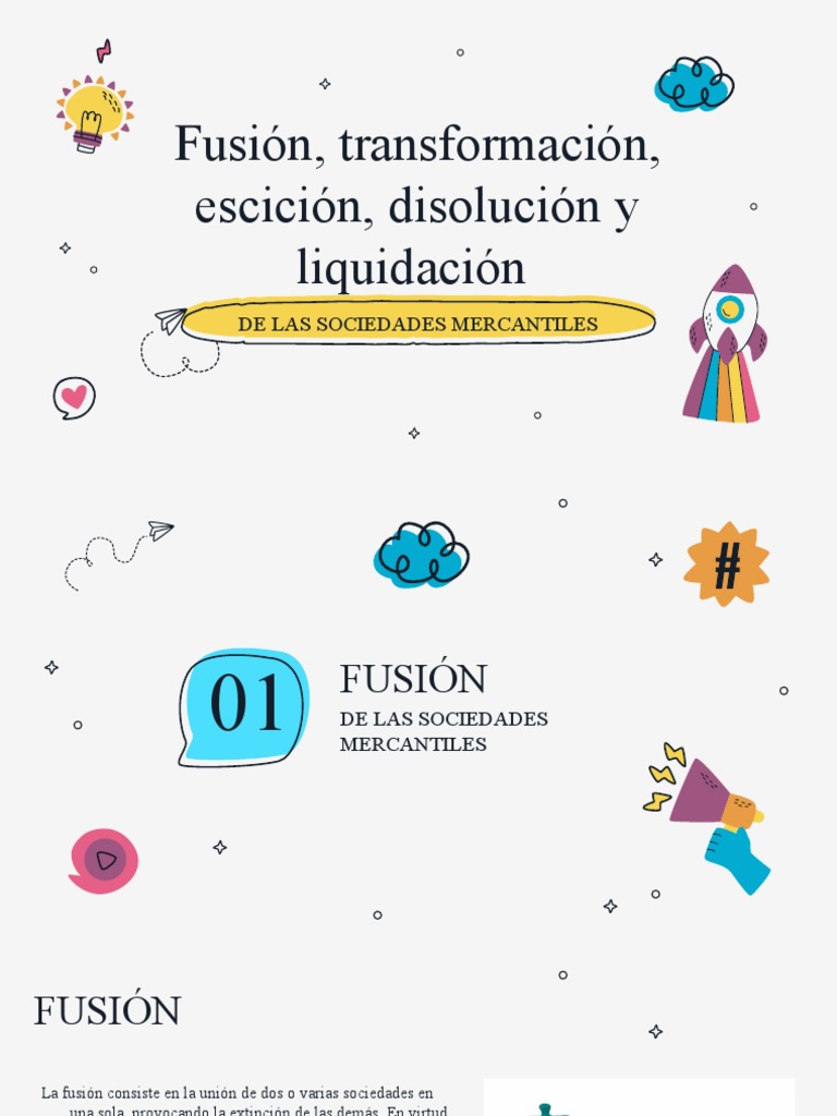 Fusión, Transformación, Escisión, Disolución y Liquidación | PDF ...