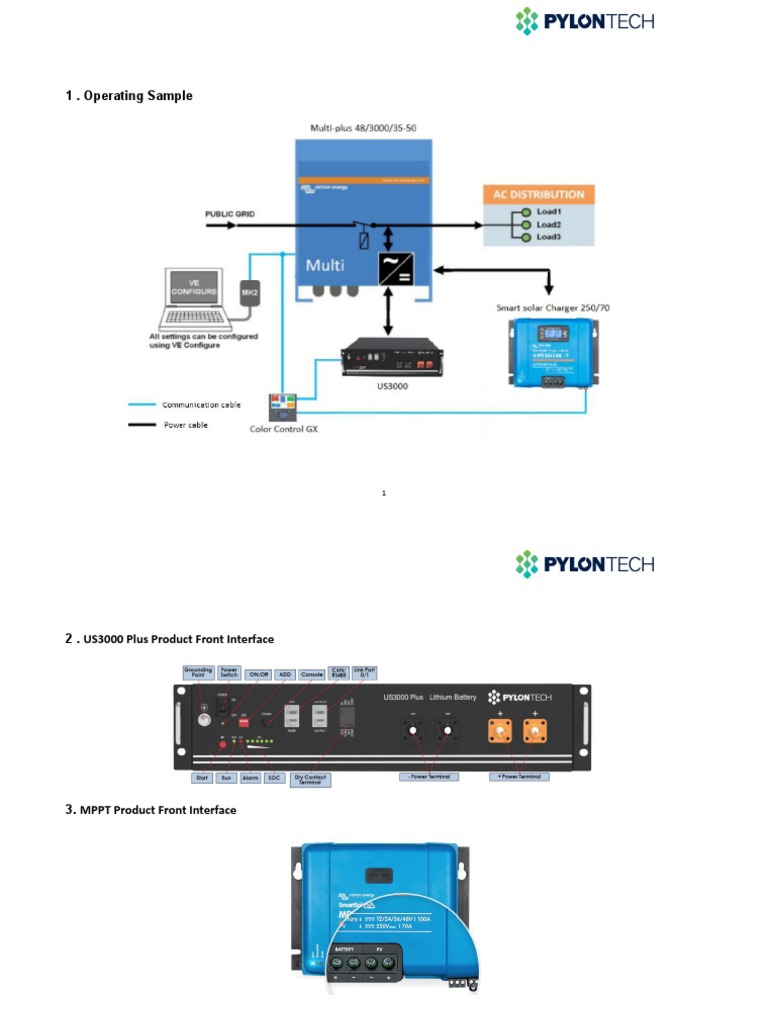 Pylontech Victron settings in offgrid 1105 PDF Power Inverter