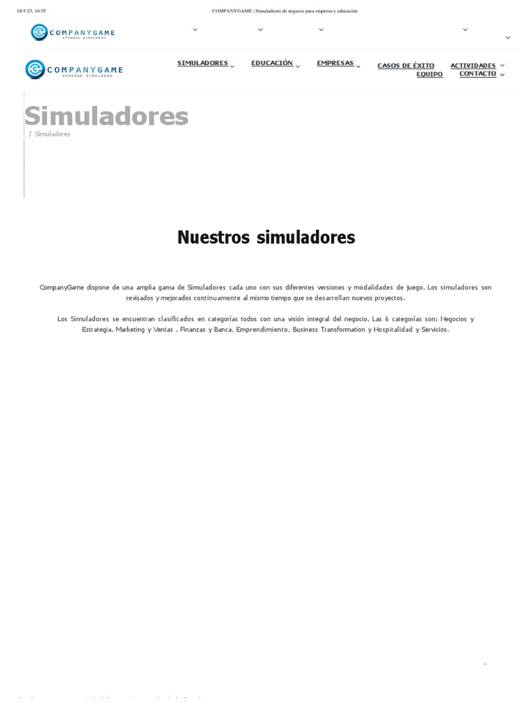 Simuladores de Negocios CompanyGame | PDF | Marketing | Mercado (economía)