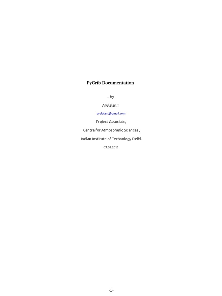 Pygrib Documentation | PDF | Areas Of Computer Science | Computing