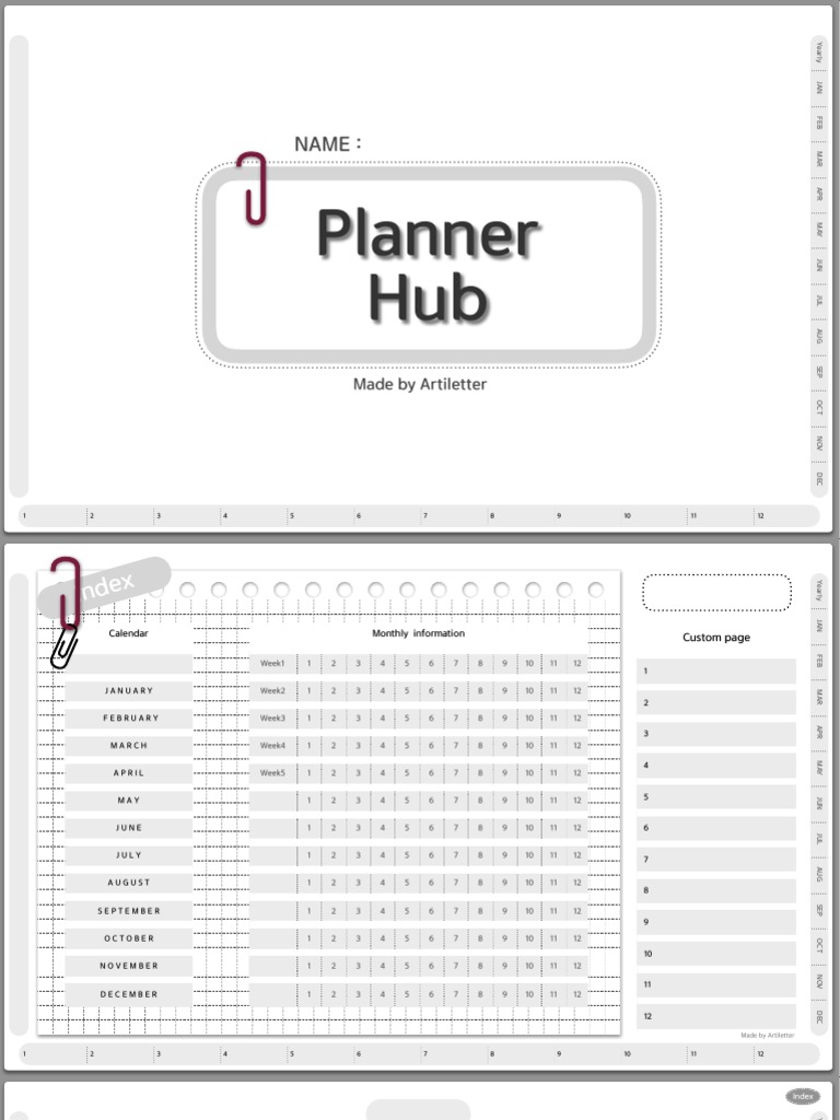 11 Free Digital Planner Hub PDF