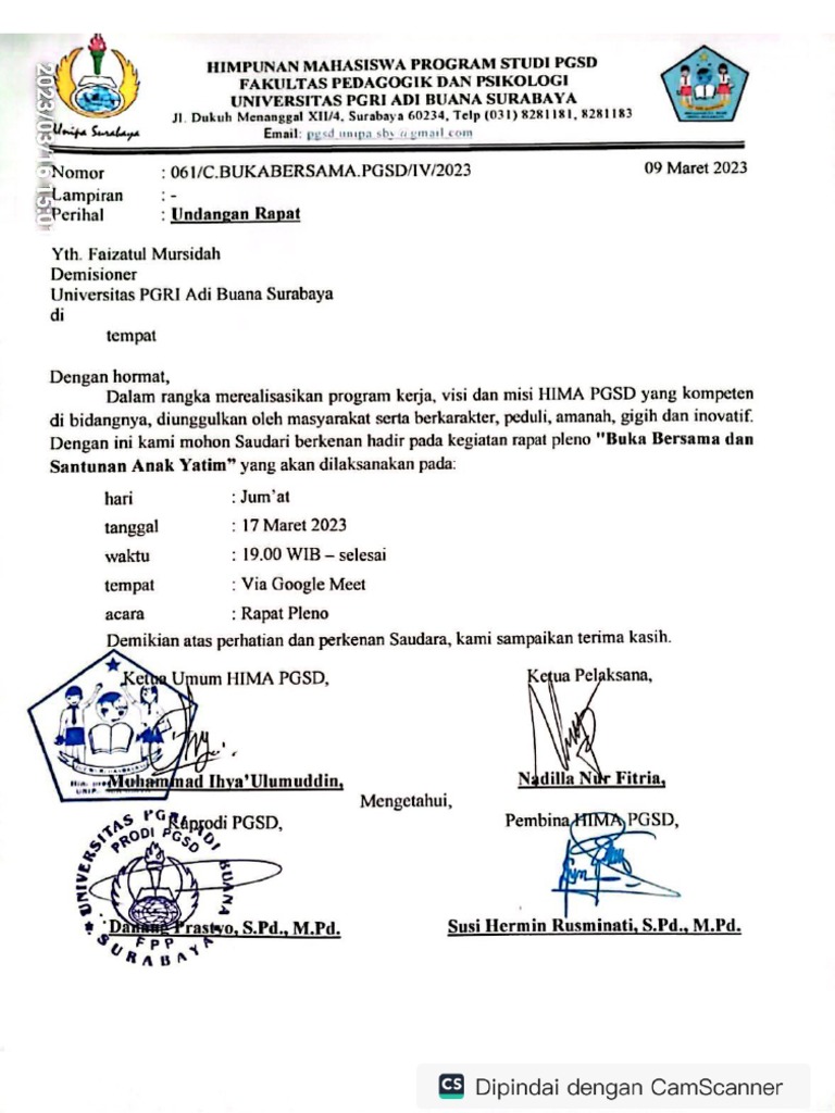 061 S.undangan Rapat Pleno Demis Faizatul | PDF