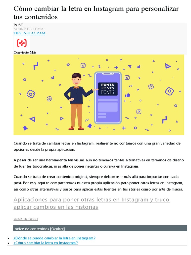 Cómo Cambiar La Letra en Instagram | PDF | Software de la aplicacion |  Informática, image size:768x1024