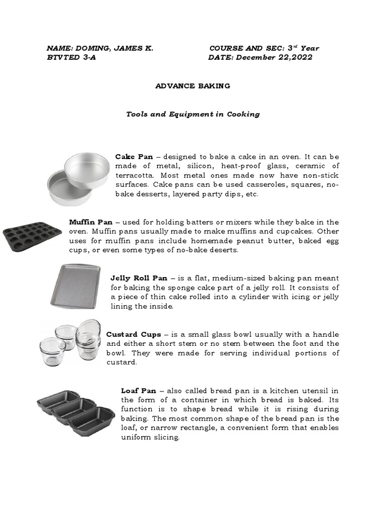 Advance Baking Tools and Equipment Doming PDF Cakes Cookware And