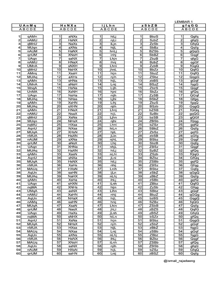 KECERMATAN - VARIASI HURUF HILANG (PDF - Io) | PDF