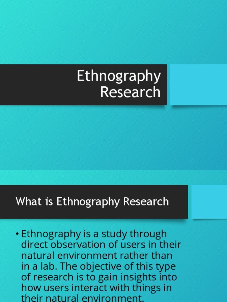 Ethnography research pdf