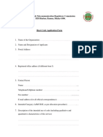 Short Code Allocation Online Form PDF