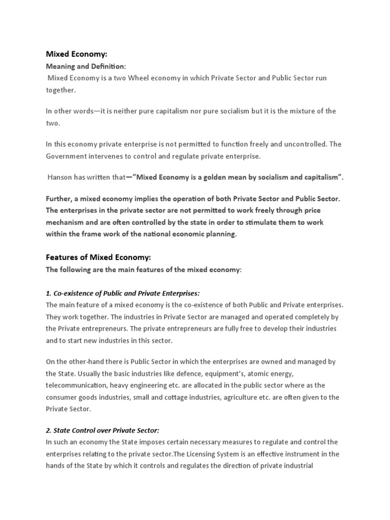 Mixed Economy PDF Economic Inequality Discrimination & Race Relations