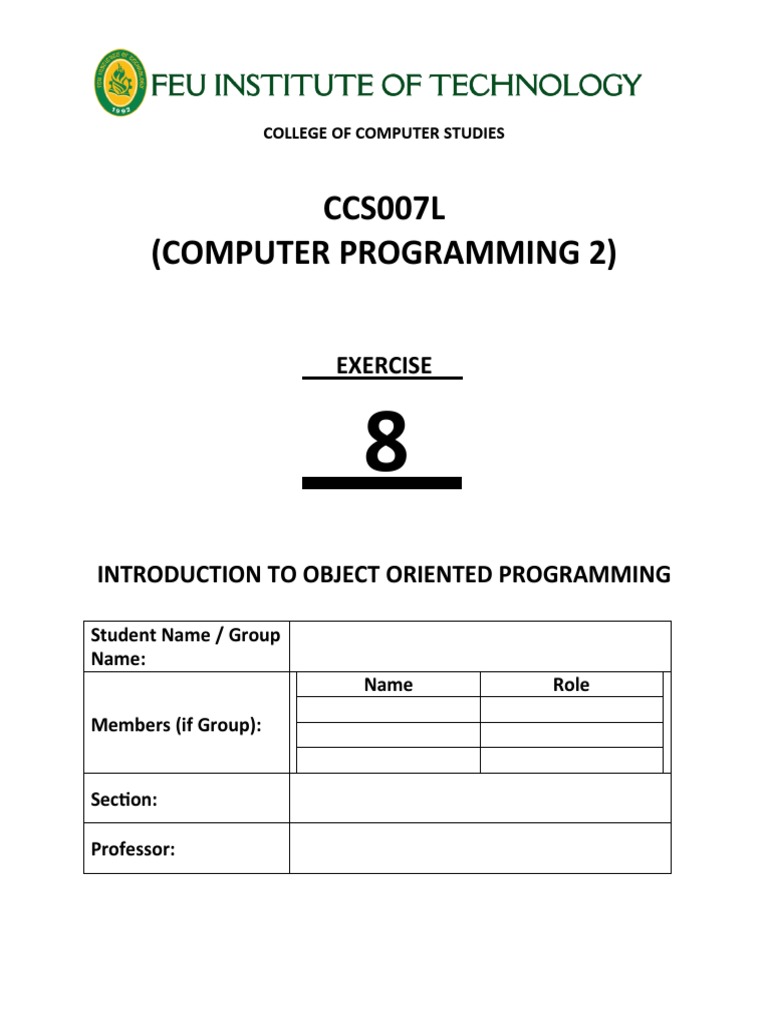 CCS0007 - Laboratory Exercise 8 | PDF