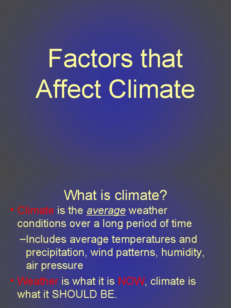 Factors That Affect Climate Pdf Climate Earth