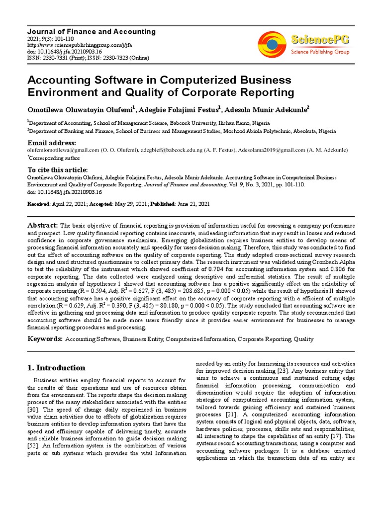 Accounting Software Boosts Reporting Quality | PDF | Accounting ...