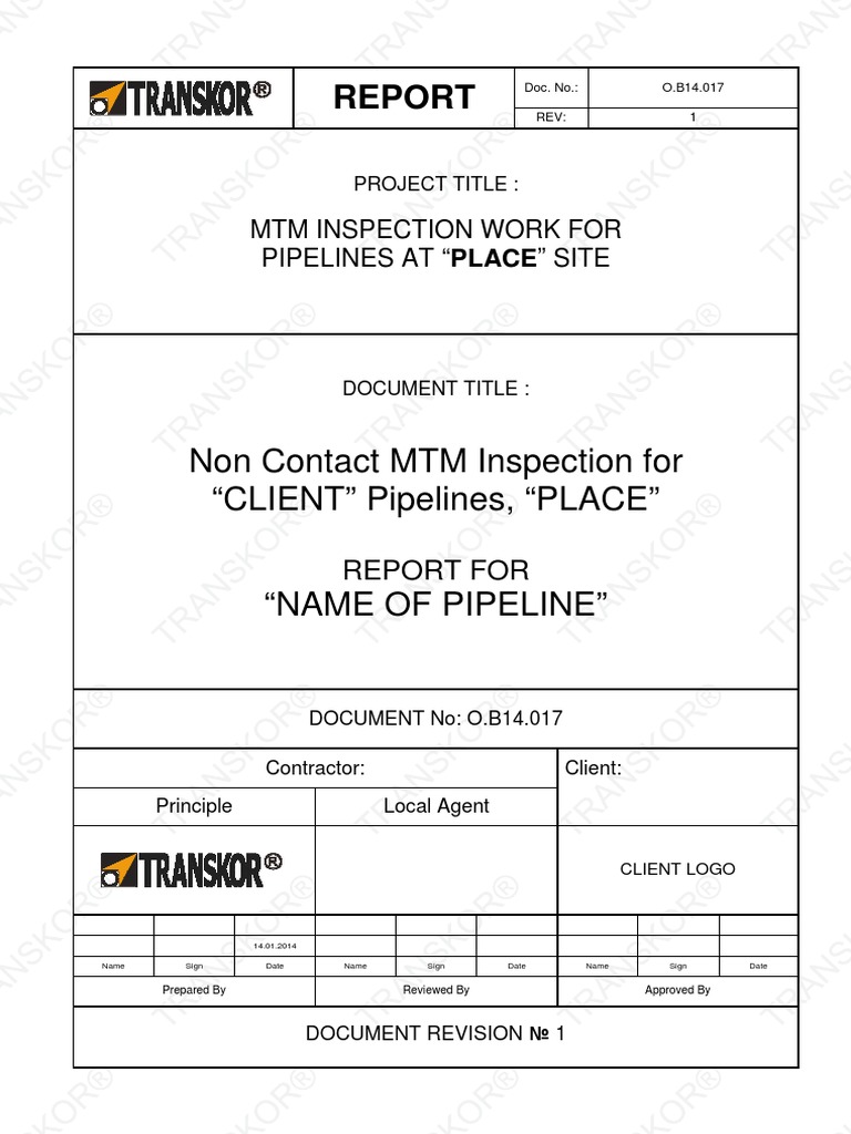 MTM Pipeline Inspection Report | PDF | Strength Of Materials ...