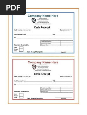 Receipt book