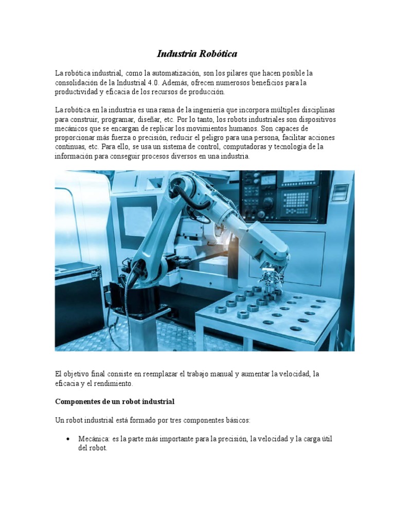 Robótica Industrial: Automatización y Tipos | PDF | Robot | Robótica