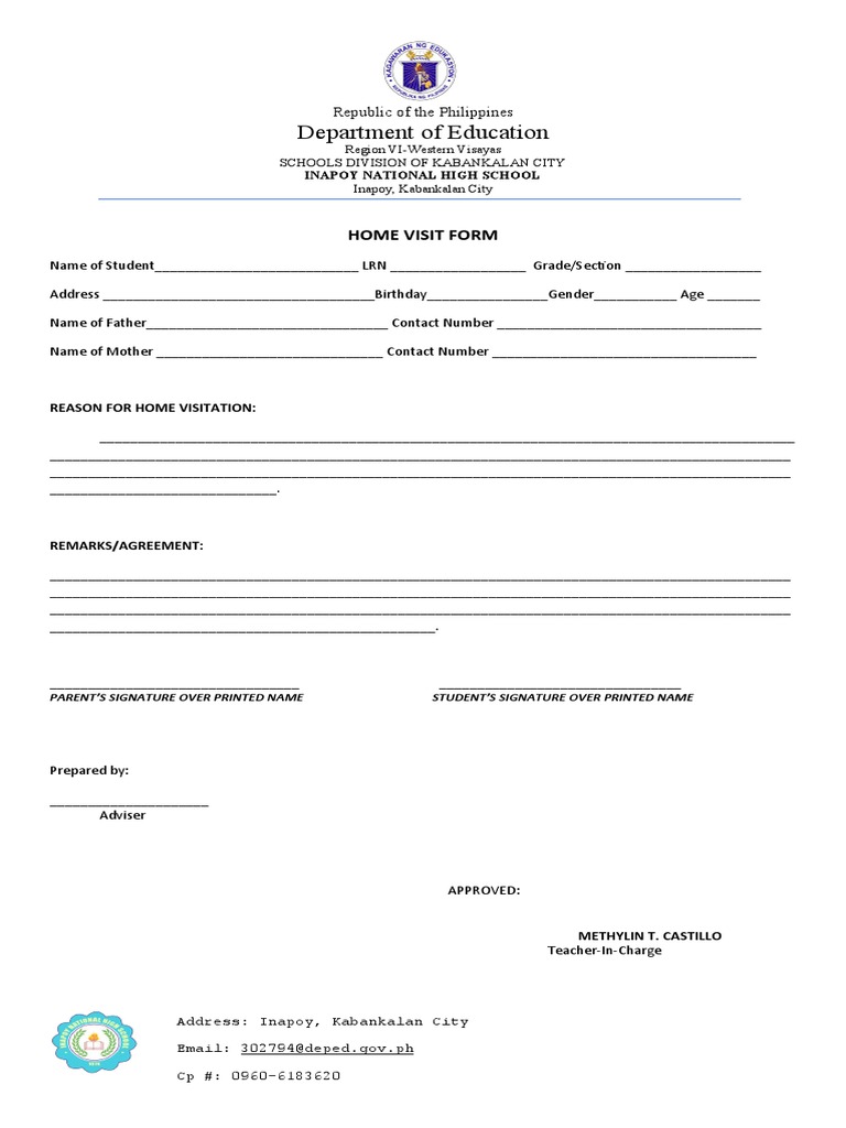 Home Visit Form PDF