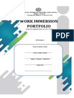 WORK IMMERSION PORTFOLIO Based On DepEd