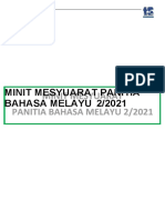 Minit Mesyuarat Panitia Bahasa Melayu 2 - 2021