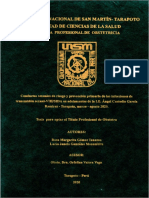 Conductas Sexuales de Riesgo y Prevención Primaria de Las Infecciones de Transmisión Sexual en Adolescentes de La I.E. Ángel Custodio García Ramírez