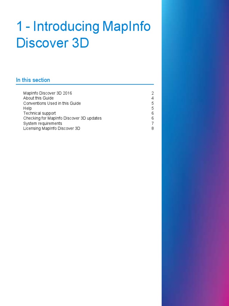 MapInfoDiscover3D2016 UserGuide (008-009) | PDF | Technology & Engineering