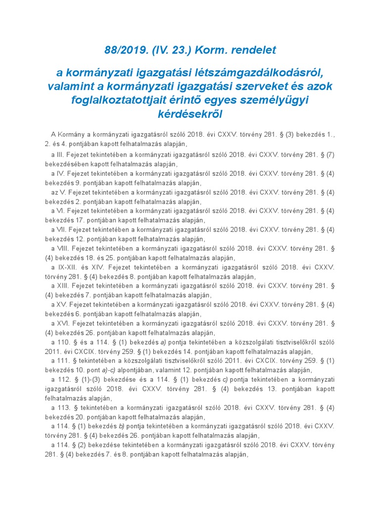 88/2019 Korm Rendelet | PDF