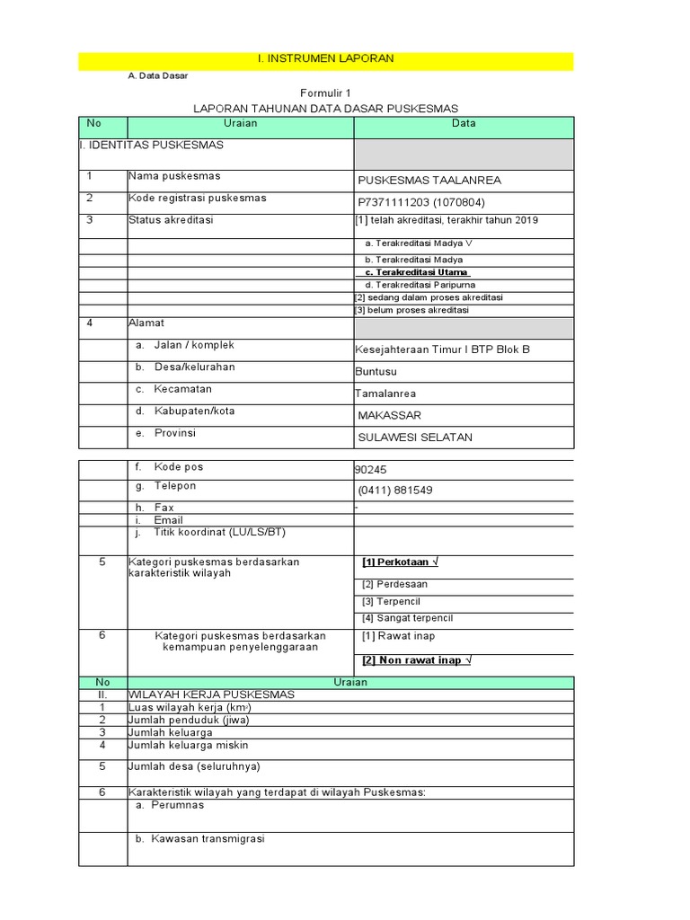 Tamalanrea - Data Dasar Sip PMK 31 TH 2019 | PDF