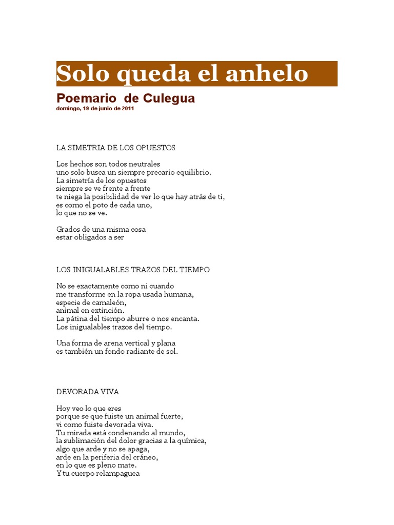 Solo Queda El Anhelo 2 | PDF