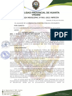 ORDENANZA MUNICIPAL Nº 061-MPH.pdf SOBRE EL TUPA 2022