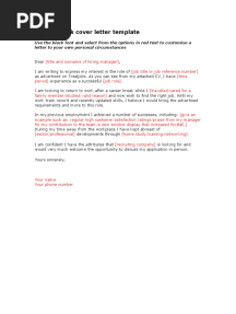 Career Break Cover Letter Template
