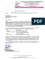 LSP PESONA - Surat Pemberitahuan Uji PASTRY COOK JATIM 2023
