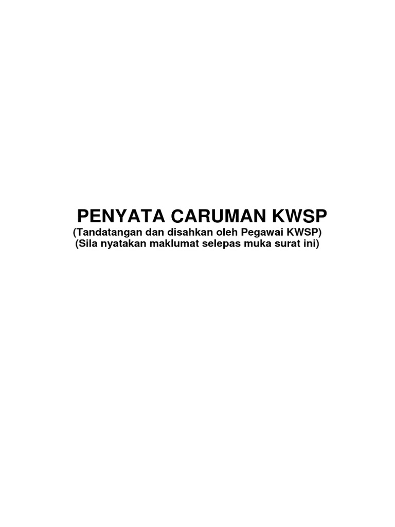 Penyata Caruman KWSP PDF