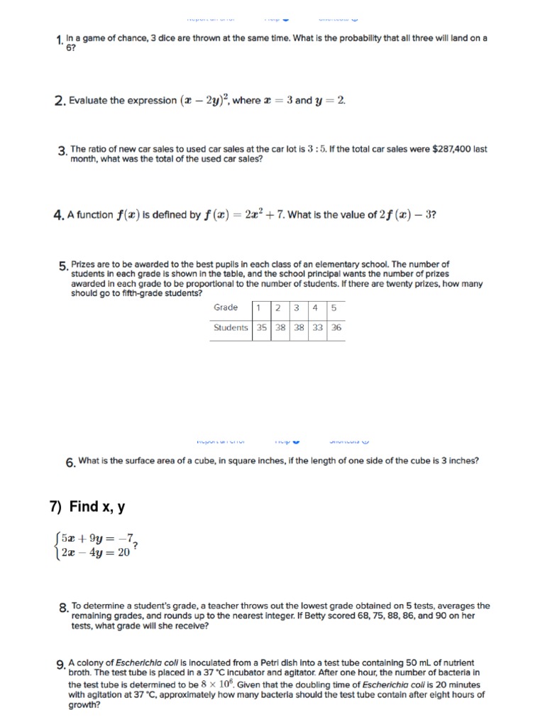 Practice Math Tsia2 Test