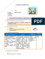 D1 A2 SESION Conocemos Los Problemas Ambientales de Nuestra Escuela.