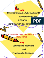 1.1 Coverting Decimals To Fractions