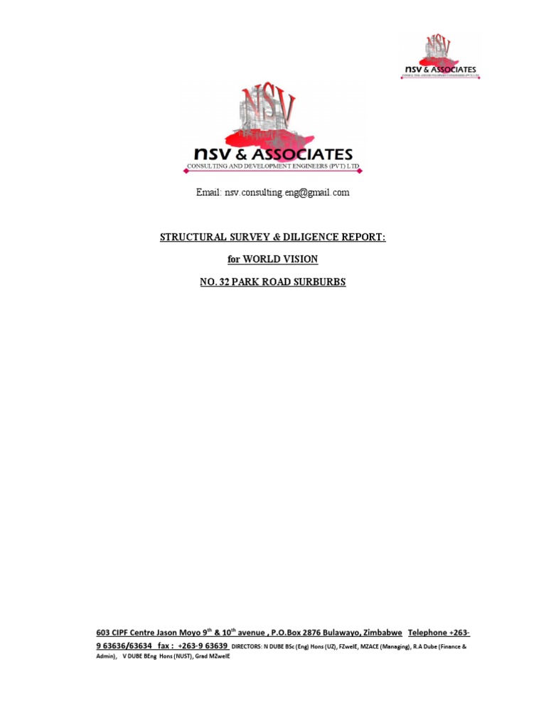 Structural Survey Report Example
