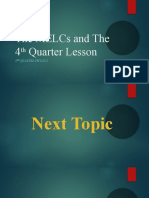 6 02 2022 The MELCs and The 4th Quarter Lesson