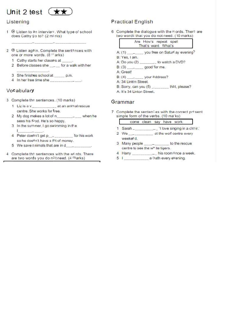 Unit 2 Test Pdf