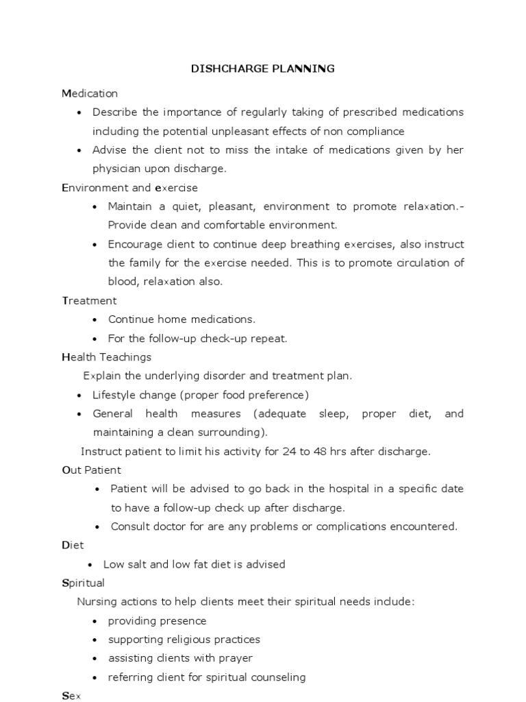 Effective Discharge Planning Guide | PDF | Self-Improvement | Wellness