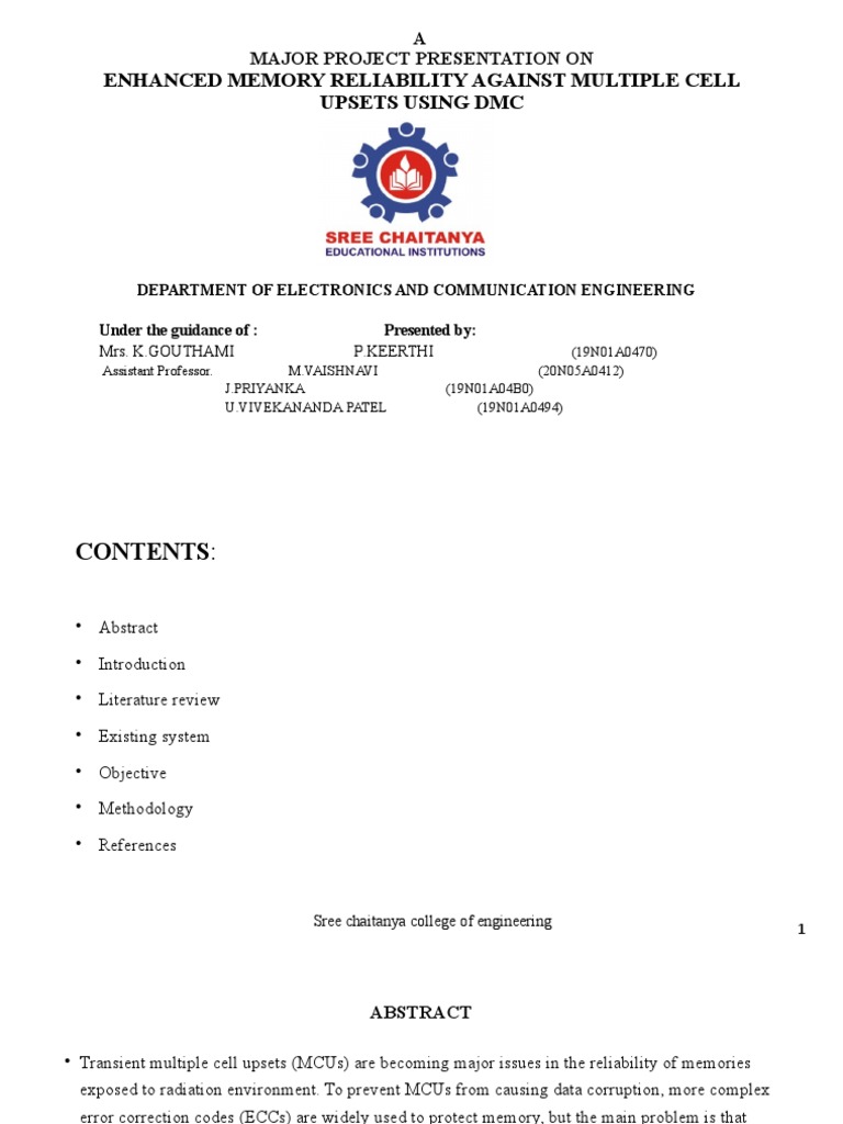 DMC Abstract PDF Error Detection And Correction Computer Memory