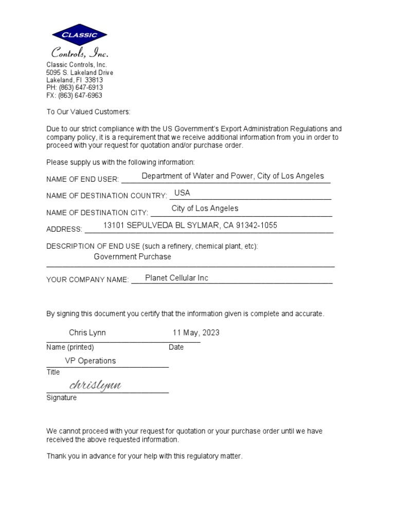 Classic controls end user statement 1 1 signed pdf