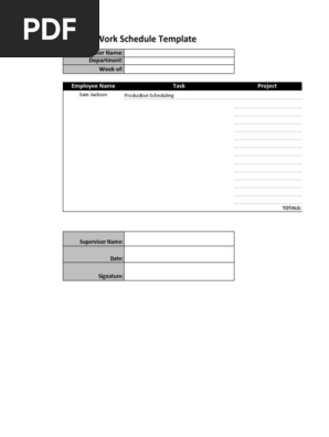 Work Schedule Template ND23 FD