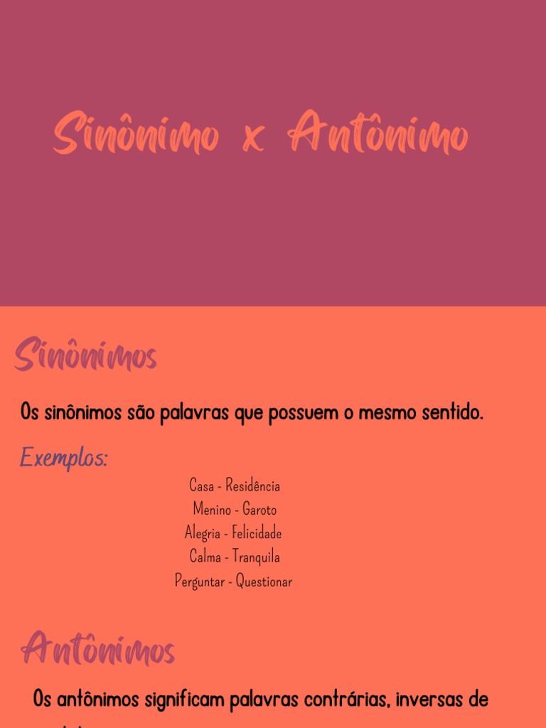 Aula Antônimo X Sinônimo PDF
