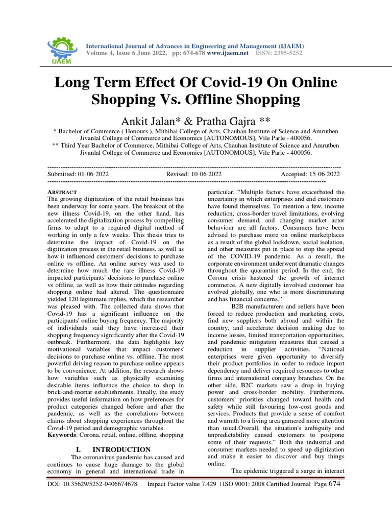 Long Term Effect Of Covid 19 On Online Shopping Vs Offline Shopping