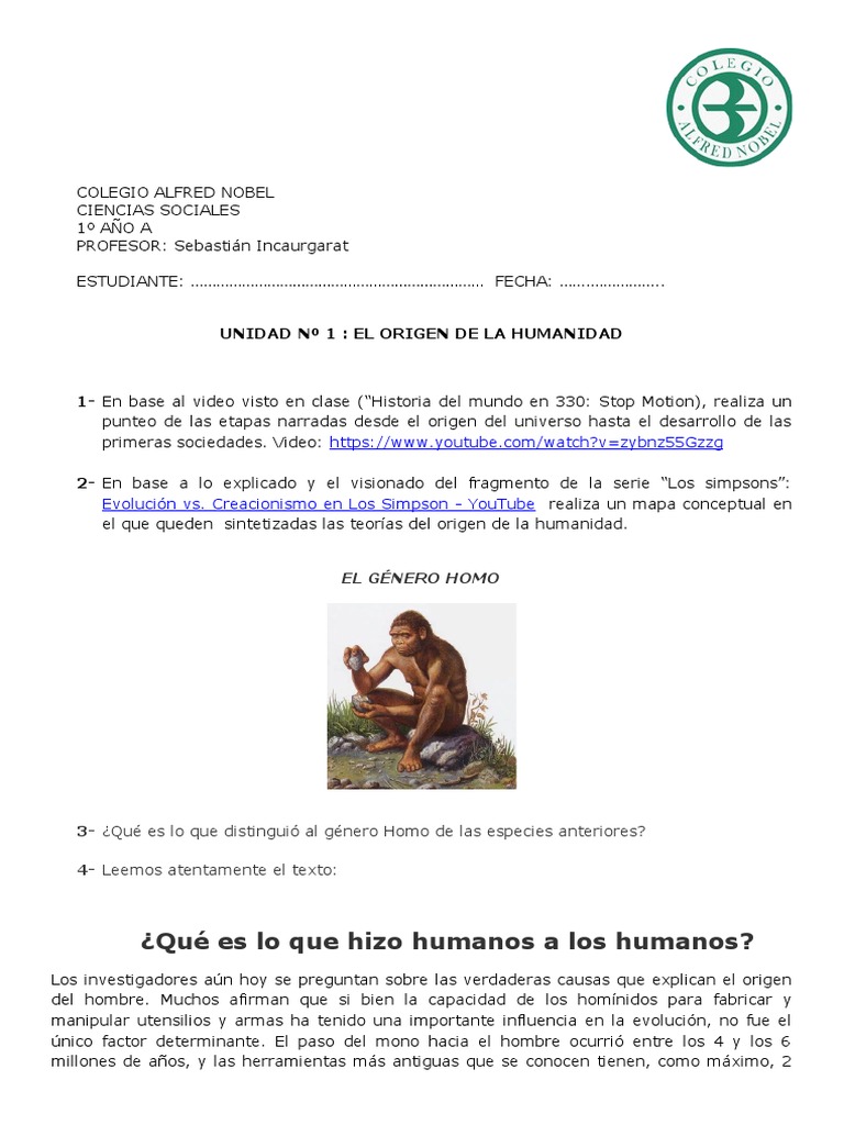 Origen de la humanidad y su evolución | PDF | Homo Sapiens | Homo