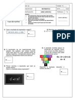 7v1 7v2 Prova Trimestral Números Inteiros