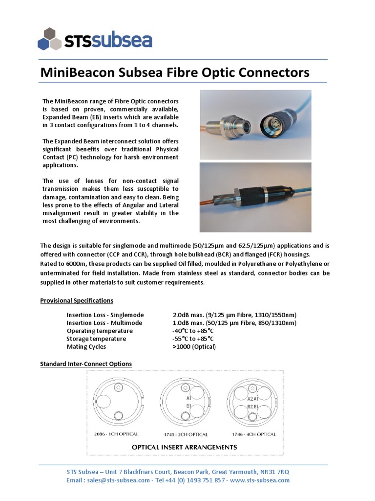 MiniBeacon Subsea Fibre Optic Connectors | PDF