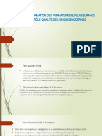 Rapport de La Formation Des Formateurs Sur L'assurance