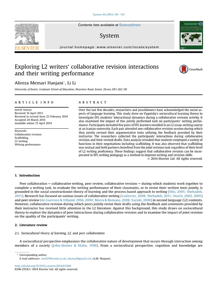 L2 Writers' Collaborative Revision Impact | PDF | Cognition | Learning