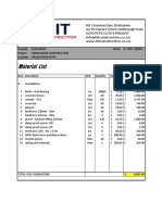 Material List - D Type Model